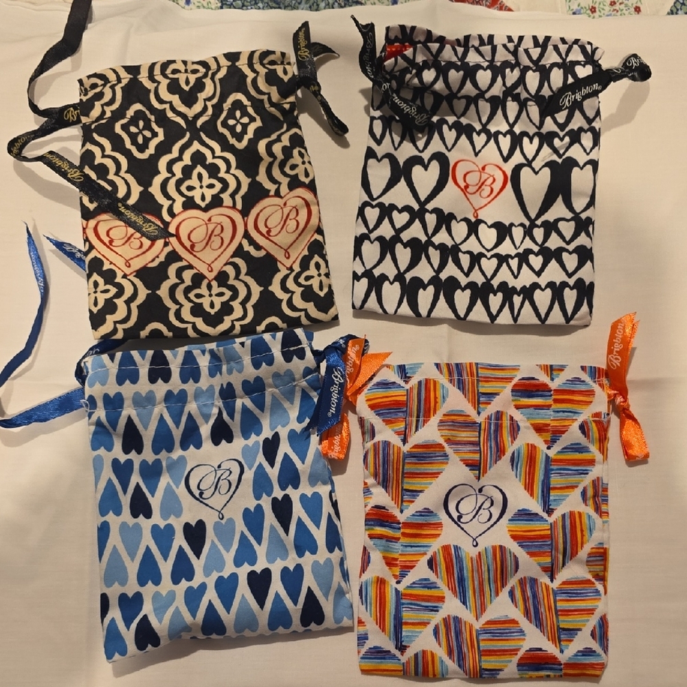 Designer BRIGHTON Jewelry Dust Bags Pouch Set 4